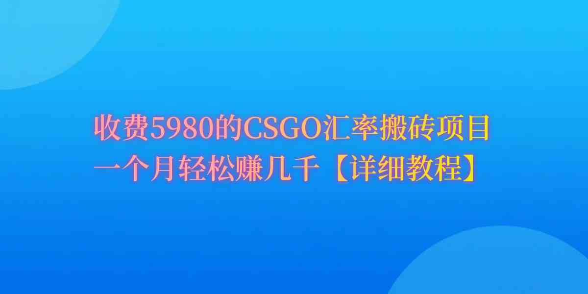 （9776期）CSGO装备搬砖，月综合收益率高达60%，你也可以！-极客工作室