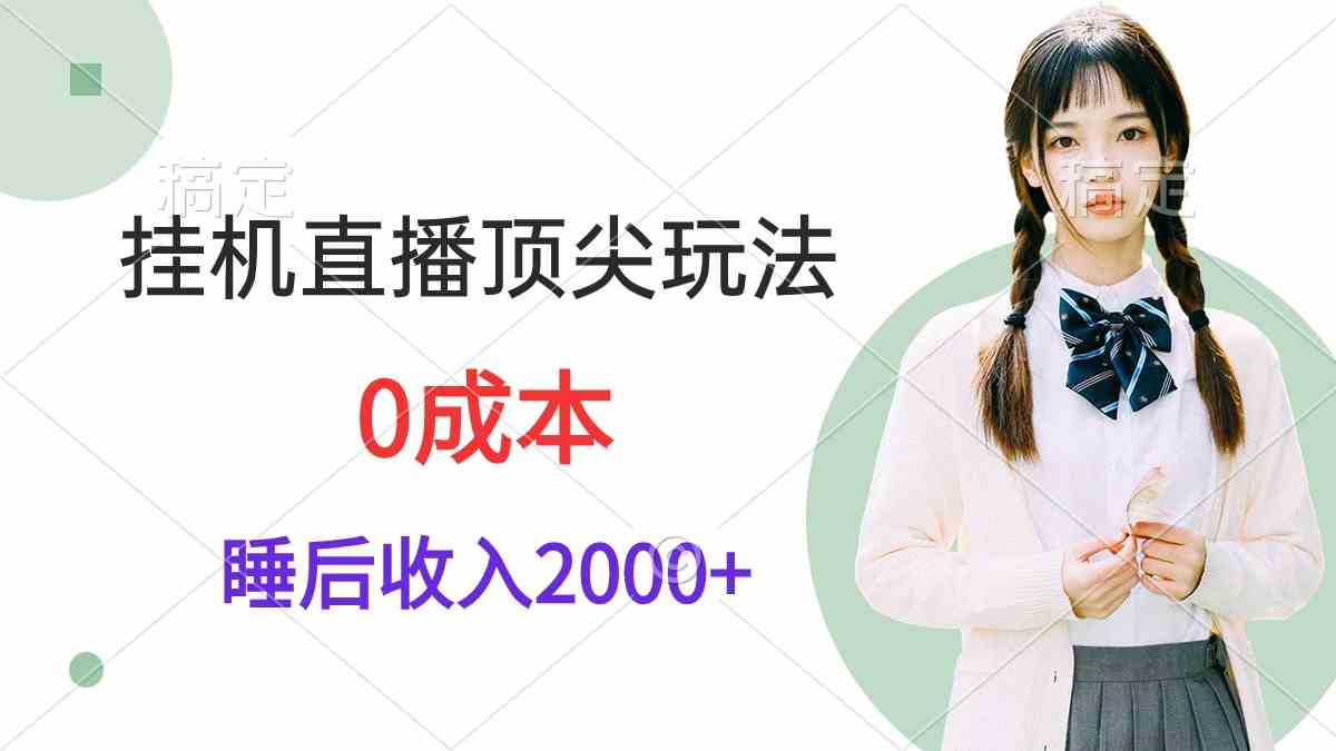 （9715期）挂机直播顶尖玩法，睡后日收入2000+、0成本，视频教学-极客工作室