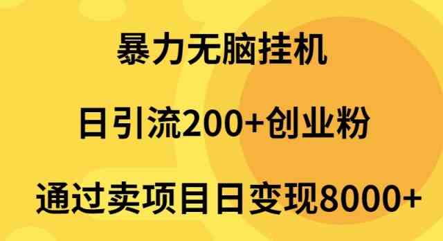 （9788期）暴力无脑挂机日引流200+创业粉通过卖项目日变现2000+-极客工作室