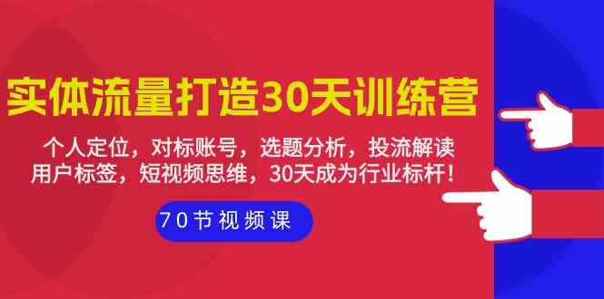 （9782期）实体-流量打造-30天训练营：个人定位，对标账号，选题分析，投流解读-70节-极客工作室